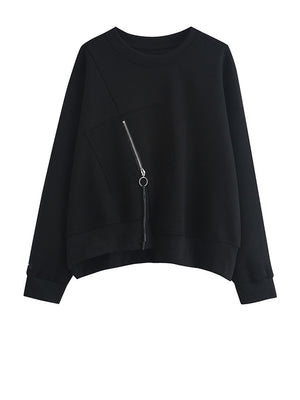 Womens Black Pullover Sweatshirt