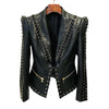 Women's Black Rivet PU Leather Jacket