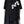 Women's Black T-shirt White Flower Ruffles