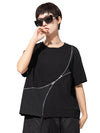 Women's Black T Shirt With Design