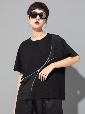 Women's Black T Shirt With Design