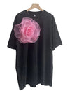 Women's Black T-shirt with Half Sleeves