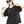 Women's Black Zipper T-shirt with Round Neck - product view on white background
