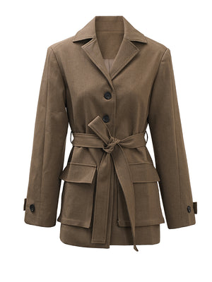 Women's Blazer Belt Jacket Spring