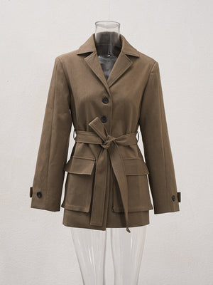 Women's Blazer Belt Jacket Spring