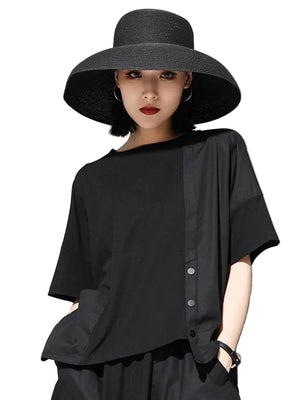 Women's Boxy Black T Shirt