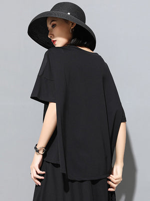 Women's Boxy Black T Shirt