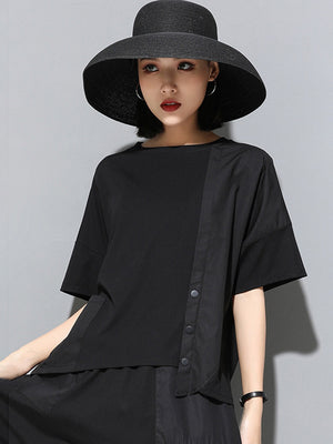 Women's Boxy Black T Shirt