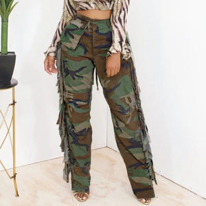 Womens cargo camo pants
