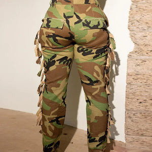 Womens cargo camo pants