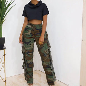 Womens cargo camo pants