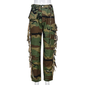 Womens cargo camo pants