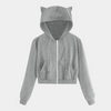 Womens Cropped Zip Up Hoodie