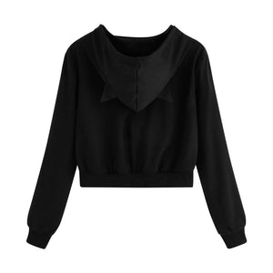 Womens Cropped Zip Up Hoodie