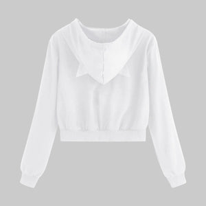 Womens Cropped Zip Up Hoodie