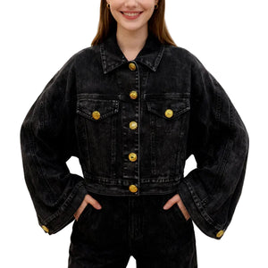 Women's Denim Black Jacket