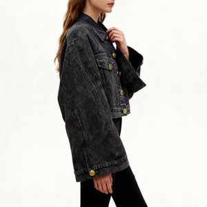 Women's Denim Black Jacket