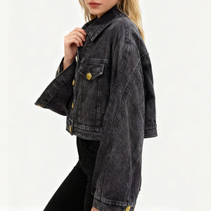Women's Denim Black Jacket