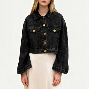 Women's Denim Black Jacket