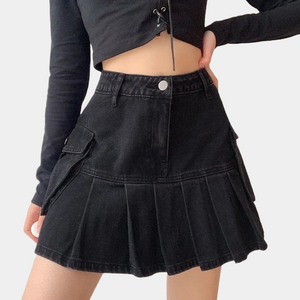 Womens Denim Cargo Skirt