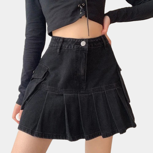 Black denim skirt sales tu