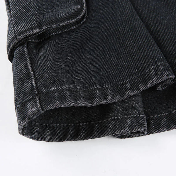 Womens Denim Cargo Skirt