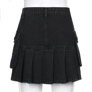 Womens Denim Cargo Skirt