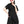Women's Drawstring Oversized Black T-shirt - product view on white background