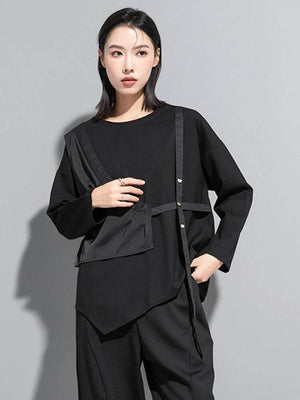 Women's Full Sleeve Black T Shirt