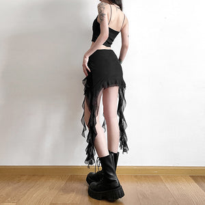 Women's Goth Mini Skirt Black