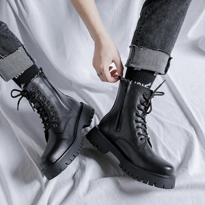 Women's Lace Up Ankle Boots Black