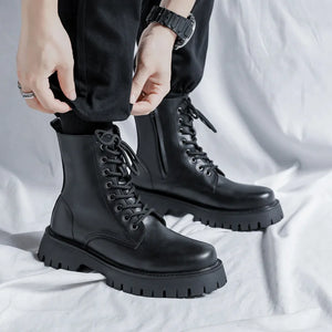 Women's Lace Up Ankle Boots Black