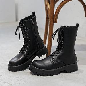 Women's Lace Up Ankle Boots Black