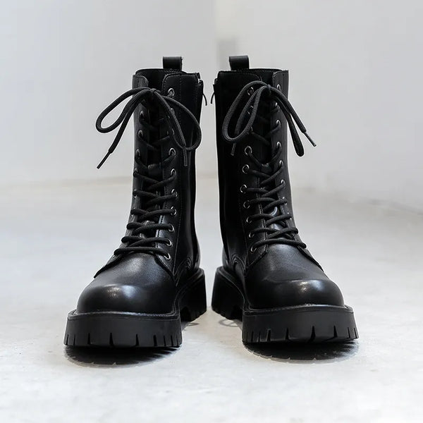 Women's Lace Up Ankle Boots Black
