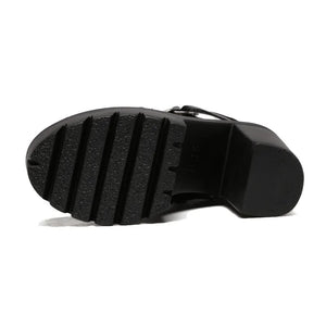 Womens Lace Up Black Leather Boots