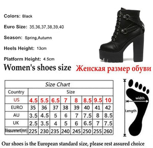 Womens Lace Up Black Leather Boots