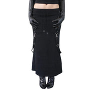 Damen Langer Schwarzer Goth-Rock