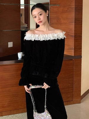 Women's Long Sleeve Black T Shirt