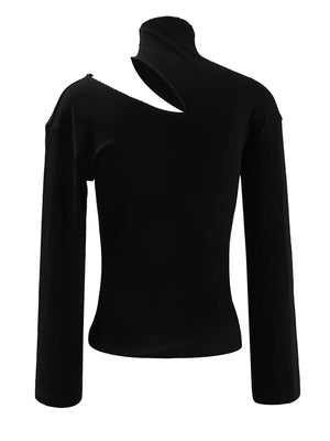 Women's Long Sleeve Black T Shirts