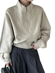 Womens Mock Neck Sweatshirt