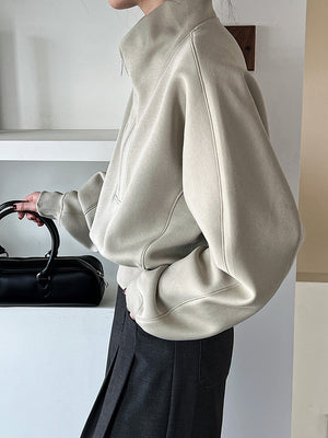 Womens Mock Neck Sweatshirt