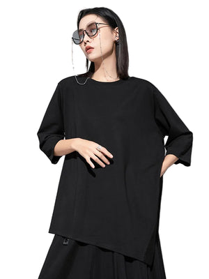 Women's Oversized Casual Black T-shirts