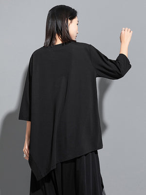 Women's Oversized Casual Black T-shirts