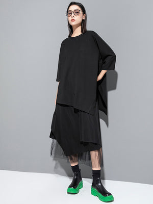 Women's Oversized Casual Black T-shirts