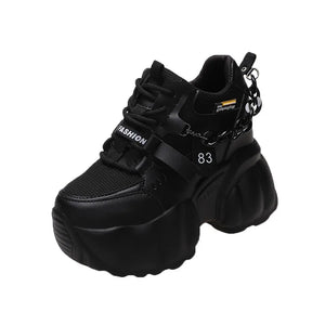 Women's Platform Black Sneakers