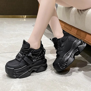 Women's Platform Black Sneakers