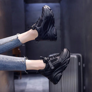 Womens Platform Sneakers Black