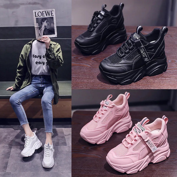 Womens Platform Sneakers Black