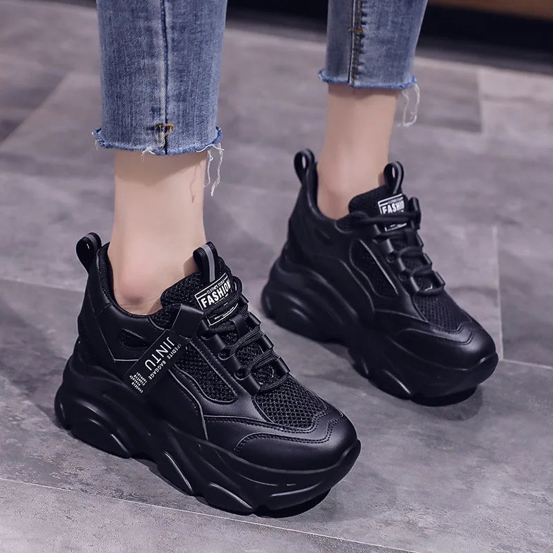 Womens Platform Sneakers Black | CYBER TECHWEAR®