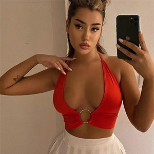 Womens Sexy Sleeveless Crop Top